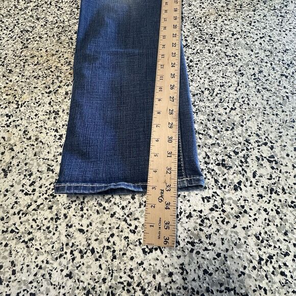 BKE Tyler Straight Leg Jeans Men's 34L Dark Wash Western Cowboy Denim Stitching - Picture 4 of 10